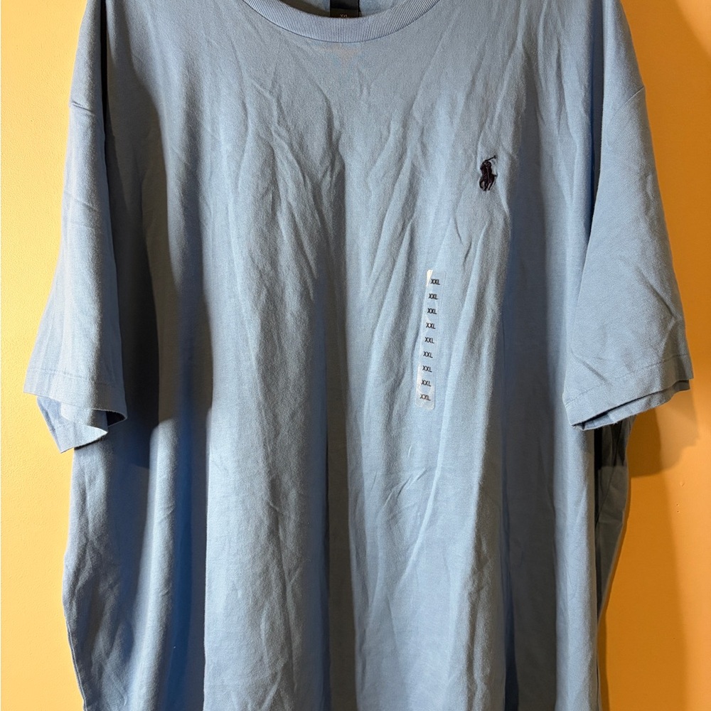 Ralph Lauren Light Blue Crew Neck T-Shirt with Logo
